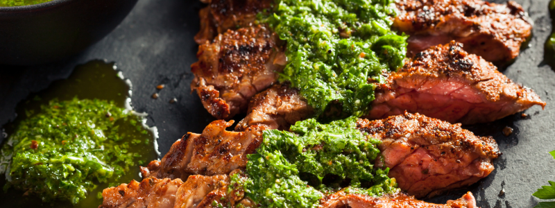 Grilled Flank Steak with Chimichurri Sauce