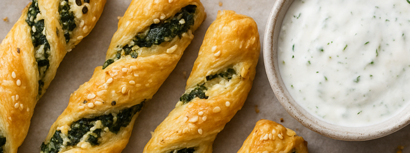 Savory Spinach & Feta Puff Pastry Twists