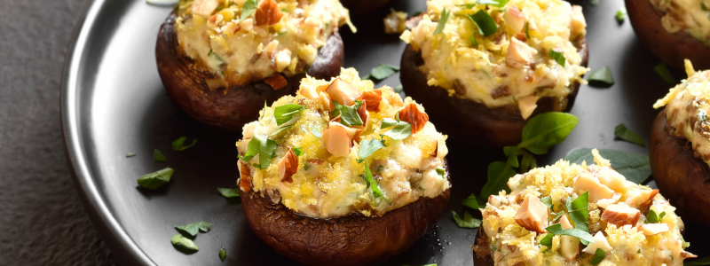 Spinach & Cheese Stuffed Portobello Mushrooms