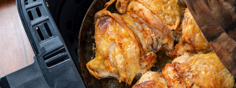 Crispy Air Fryer Garlic Herb Chicken Thighs