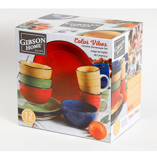Gibson  Color Vibes 12pc Dinnerware set