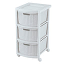 Rimax Wicker Look 3 Drawer Storage Cart