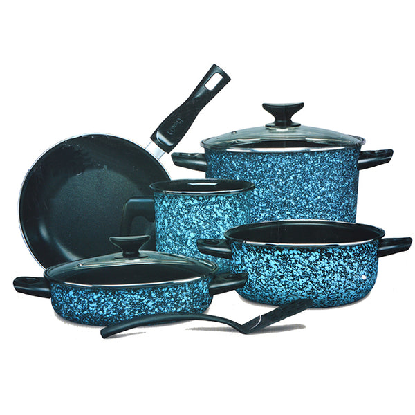 Cinsa 8pc Cookware Set (Granite Blue)