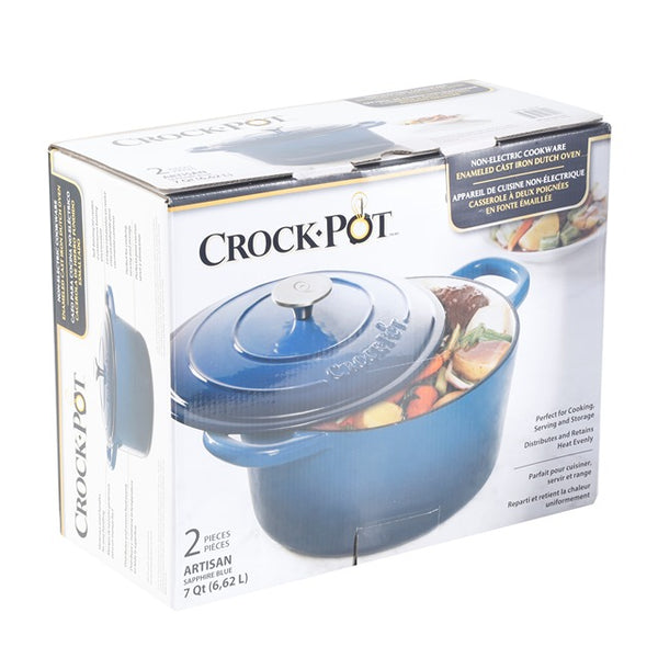 Crockpot 7qt Cast Iron Dutch Oven Pot