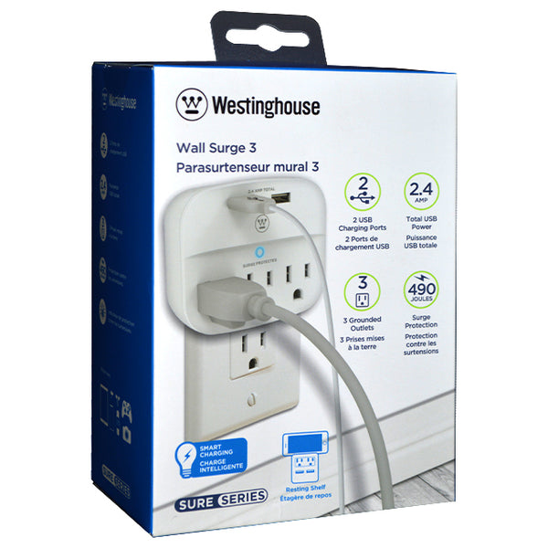 Westinghouse 3 Outlet Surge Adapter With USB