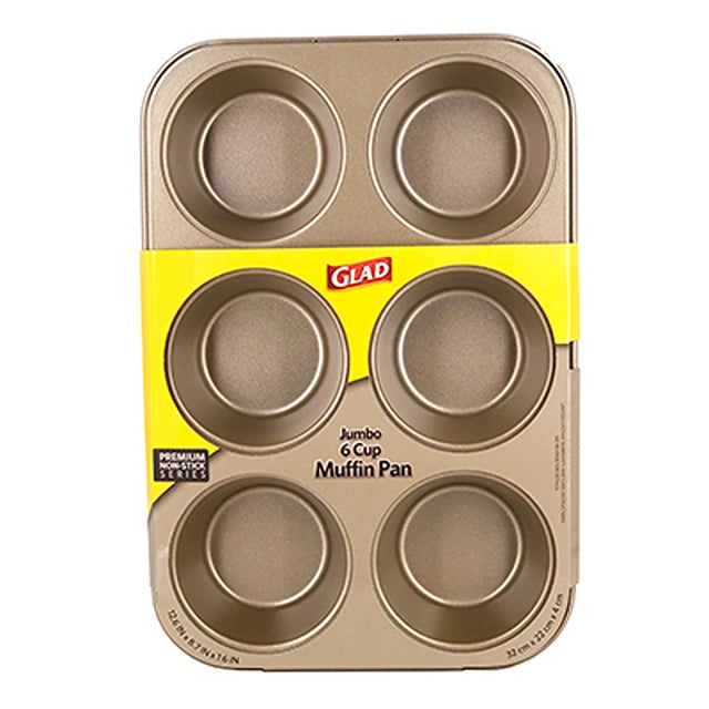 Glad Premium Gold 6 Cup Muffin Pan 12.6" x 8.7" x 1.6"
