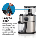 Hamilton Beach 2-14 Cup Burr Coffee Grinder with 18 Grind Settings