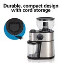 Hamilton Beach 2-14 Cup Burr Coffee Grinder with 18 Grind Settings