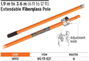 Truper 3.6m Fiberglass Extendable Pole