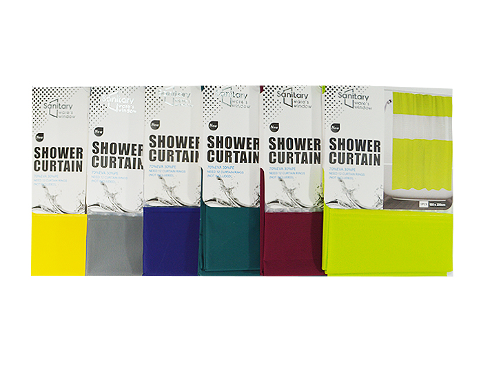 Plastic Shower Curtain with window 72"x72"