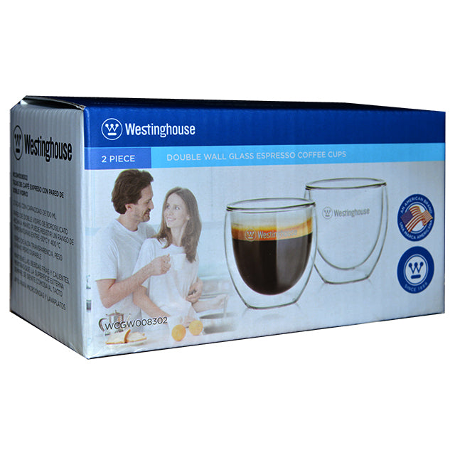 Westinghouse 100ml Double Walled Espresso Glasses 2pk