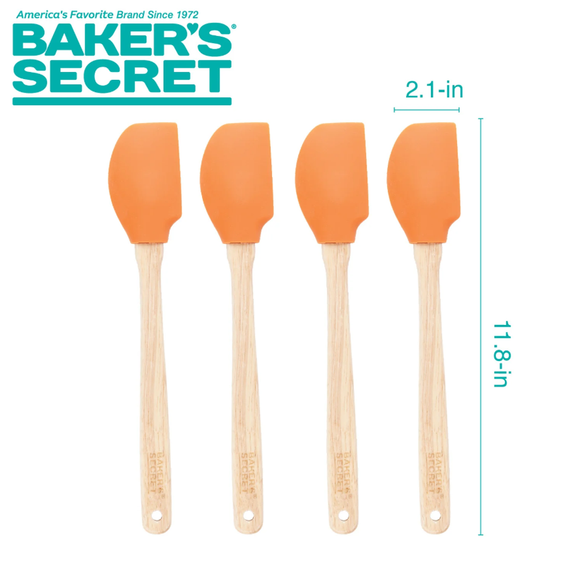 Bakers Secret Silicone Spatulas 4pk