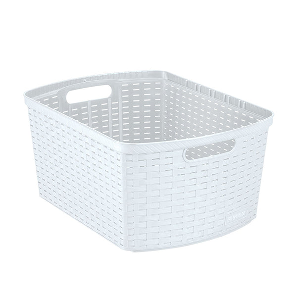 Rimax 15" x 11" x 6" Storage Basket (White)