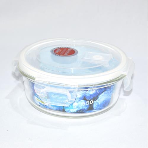 Glass storage dish w/snap lid 550 ML