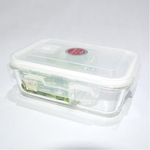 Glass 2 Section Food Storage Container 830 ml