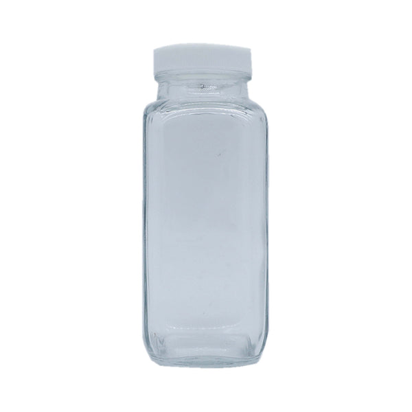 8oz French Square Glass Bottle With Screw Cap