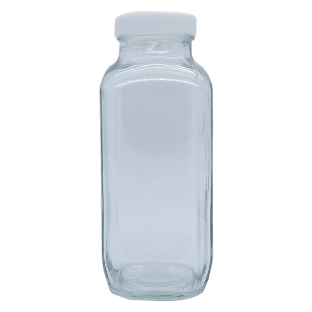 16oz French Square Glass Bottle With Screw Cap