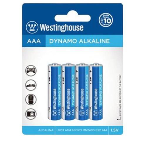 Westinghouse AAA alkaline batteries 4pk