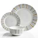 Gibson Home Classic Burst 12 Piece Dinnerware Set, White